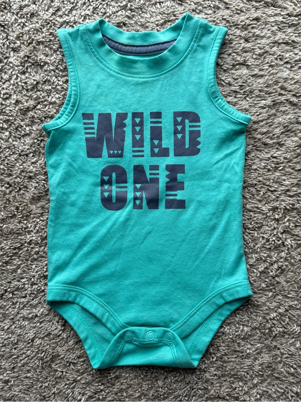 Okie Dokie Wild One Tank Bodysuit 3M Teal Graphic One Piece Baby